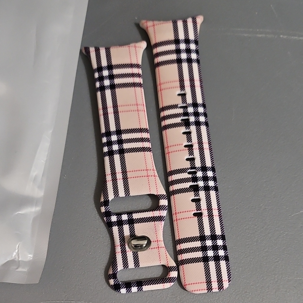 Plaid Watch Band For Samsung Smart Watch! NEW! Silicone. Waterproof